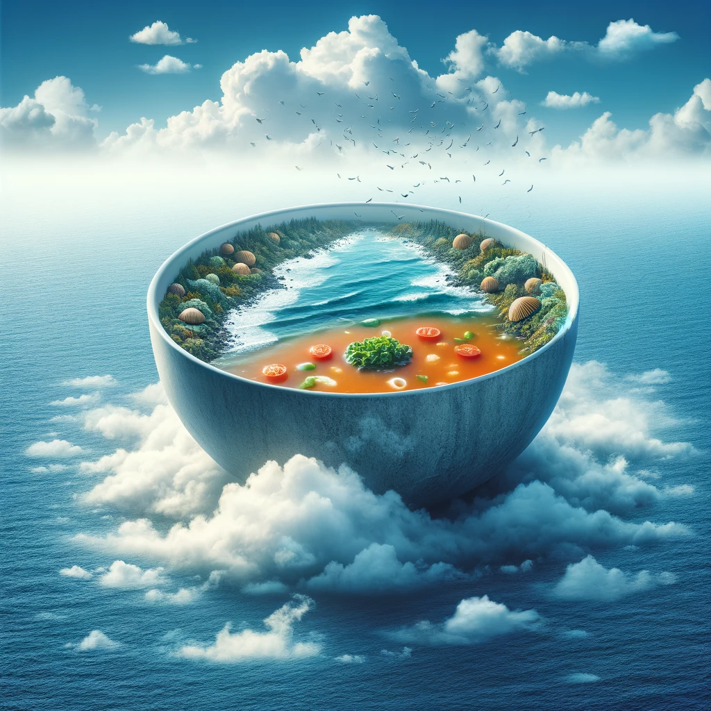 1701409892584671.png DALL·E 2023-11-18 19.24.48 - A surreal image where the ocean transforms into a bowl of soup. The scene creatively merges the vastness of the sea with the comforting appearance of .png